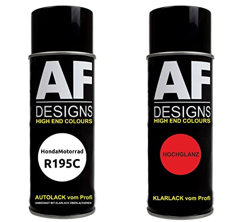 Alex Flittner Designs Motorradlack Spraydose Set für HondaMotorrad R195C Candy Blazing Red Basislack Klarlack Sprühdose 400ml von Alex Flittner Designs