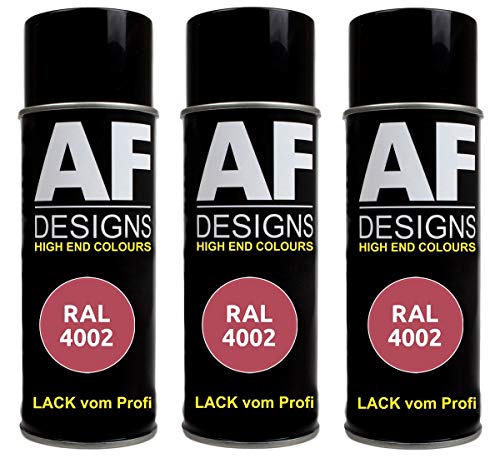 Alex Flittner Designs RAL Lack Spraydose 3er Pack Autolack Sprühdose seidenmatt Buntlack Alle RAL FARBEN (ROTVIOLETT) von Alex Flittner Designs