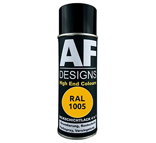 Alex Flittner Designs Rostschutzlack 4in1 RAL 1005 Honiggelb Metall Schutzlack Spray Rostschutzfarbe Sprühdose von Alex Flittner Designs