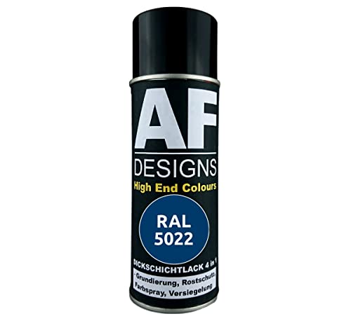 Alex Flittner Designs Rostschutzlack 4in1 RAL 5022 Nachtblau Metall Schutzlack Spray Rostschutzfarbe Sprühdose von Alex Flittner Designs