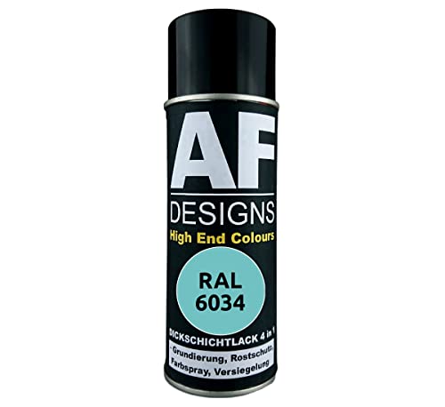 Alex Flittner Designs Rostschutzlack 4in1 RAL 6034 Pastelltürkis Metall Schutzlack Spray Rostschutzfarbe Sprühdose von Alex Flittner Designs