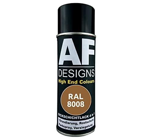 Alex Flittner Designs Rostschutzlack 4in1 RAL 8008 Olivbraun Metall Schutzlack Spray Rostschutzfarbe Sprühdose von Alex Flittner Designs