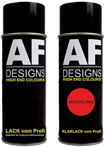 Alex Flittner Designs Autolack Spraydose Set für RAL 3028 REINROT Basislack Klarlack Sprühdose 2x400ml von Alex Flittner Designs
