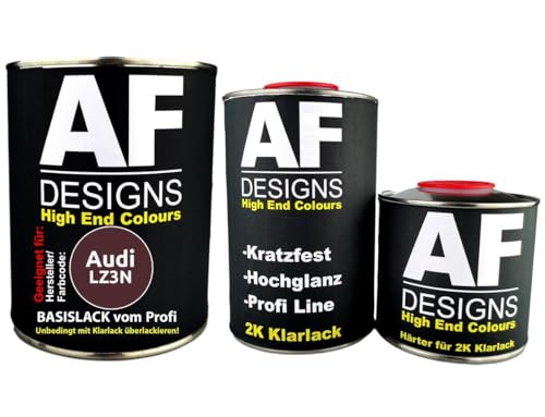 Autolack geeignet für Audi LZ3N Rubinrot Perl 1,25L Klarlack Set Basislack Reparaturlack Spritzfertig von Alex Flittner Designs