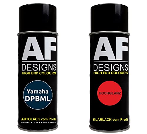 Alex Flittner Designs Motorradlack Spraydose Set für Yamaha DPBML Galaxy Blue Metallic Basislack Klarlack Sprühdose 400ml von Alex Flittner Designs