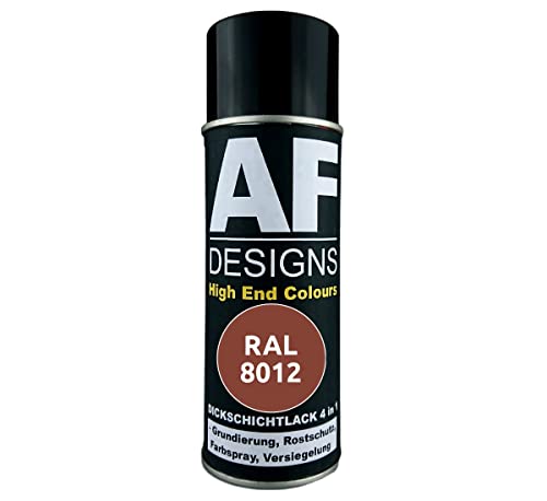 Alex Flittner Designs Rostschutzlack 4in1 RAL 8012 Rotbraun Metall Schutzlack Spray Rostschutzfarbe Sprühdose von Alex Flittner Designs