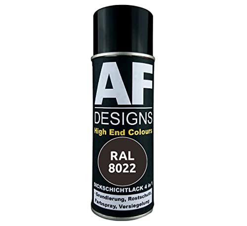 Alex Flittner Designs Rostschutzlack 4in1 RAL 8022 Schwarzbraun Metall Schutzlack Spray Rostschutzfarbe Sprühdose von Alex Flittner Designs