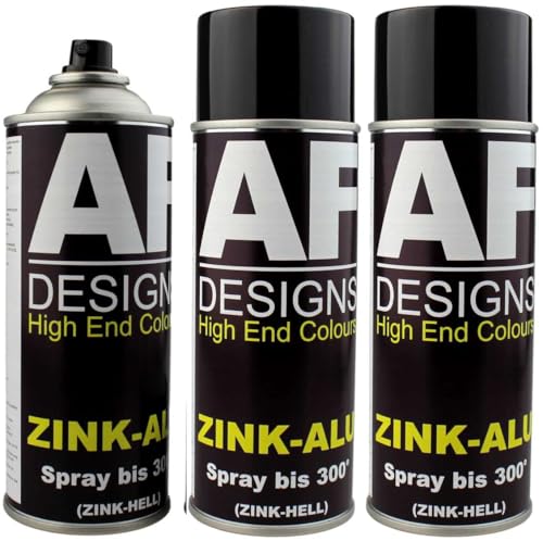 Zink Alu Spray Korrosionsschutz hell Grundierung bis 300° Zinkspray 1er, 3er oder 6er Pack (6) von Alex Flittner Designs
