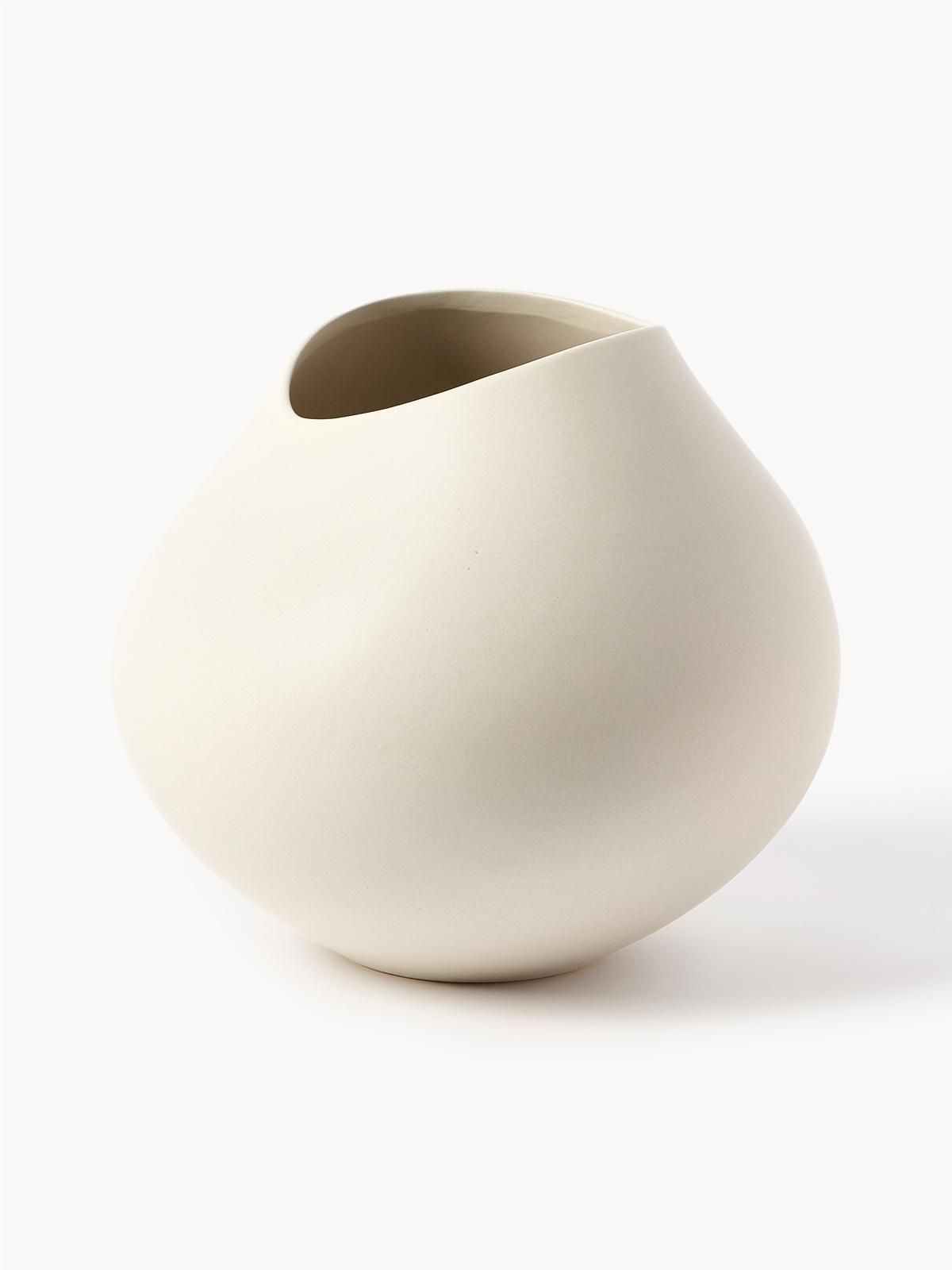 Handgefertigte Vase Opium aus Steingut, H 28 cm von Westwing Collection