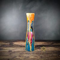 Bunte Vase Lebendige Gemalt Knospe Glas Einzigartige Design Handwerker Helle Handgemachte Geschenk Texturierte Mantelpiece Dekoration von AlexGilloDesign