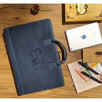 Schreibmappe A4 Leder, Konferenzmappe Dokumentenmappe Leder For Man Mit Ringbuchmappe von AlexLeatherStudio