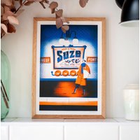 Suze - A4 Risograph-Illustration Limitierte Und Signierte Serie von AlexViougeas