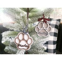 Hundepfote Weihnachtsschmuck | Holz Ornament Haustier von AlexanderLaserDesign