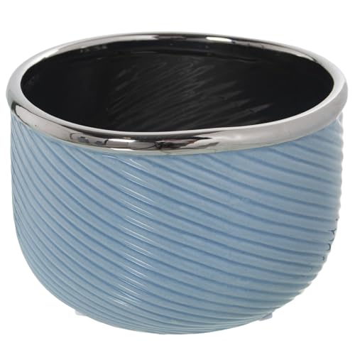 Alexandra House Living Blumentopf, Blau, Silber, Keramik, 18 x 18 x 11 cm von Alexandra House Living