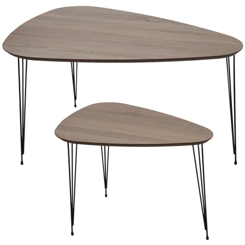 Alexandra House Living Set mit 2 Tischen, braunes Holz von Alexandra House Living