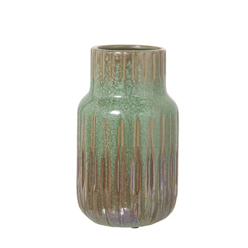 Alexandra House Living Vase, Braun, Grün, Keramik, 13 x 13 x 24 cm von Alexandra House Living