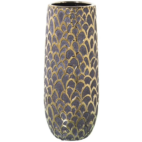 Alexandra House Living Vase, Gold, Dunkelgrau, Keramik, 14 x 13 x 33 cm von Alexandra House Living