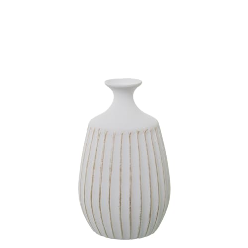 Alexandra House Living Vase, Weiß, Gold, Keramik, 18 x 19 x 30 cm Alexandra House Living Vase, Weiß, Gold, Keramik, 18 x 19 x 30 cm von Alexandra House Living