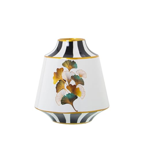 Alexandra House Living Vase, Weiß, Schwarz, Keramik, Blumen, 20 x 20 x 22 cm Alexandra House Living Vase, Weiß, Schwarz, Keramik, Blumen, 20 x 20 x 22 cm von Alexandra House Living