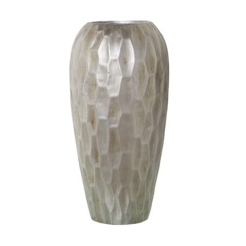 Alexandra House Living Vase, silberfarben, Keramik, 22 x 22 x 45 cm von Alexandra House Living