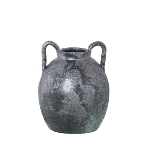 Alexandra House Living Vase, silberfarben, Keramik, Antik-Finish, 19 x 19 x 27 cm, mit Griffen Alexandra House Living Vase, silberfarben, Keramik, Antik-Finish, 19 x 19 x 27 cm, mit Griffen von Alexandra House Living