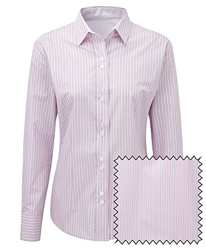 Alexandra STC-NF197P8-26 Damen Langarmshirt gestreift, 65% Polyester/35% Baumwolle, Größe 26, Rosa/Blau von Alexandra