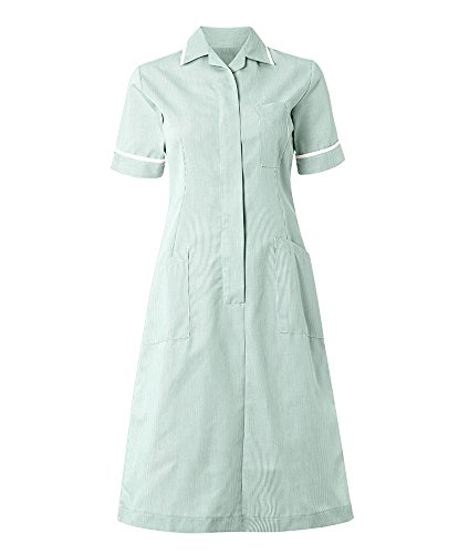Alexandra al-st312aq-92s Stripe Dress, kurz, weiß Paspelierung/Trim, 92 cm Brust (Größe 12), aqua/weiß von Alexandra