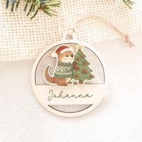Personalisierte Weihnachtskugel Aus Holz Mit Namen Geschenkanhänger Weihnachten Weihnachtsbaumdekoration Weihnachtsdekoration Otter | Ah_001 von AlexandraMaiCreative