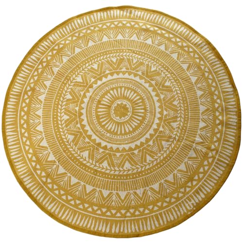 ALFOMBRA ALGODÓN CIRCULAR IMPRESA AMARILLA_°120CM von AlexandreHouse