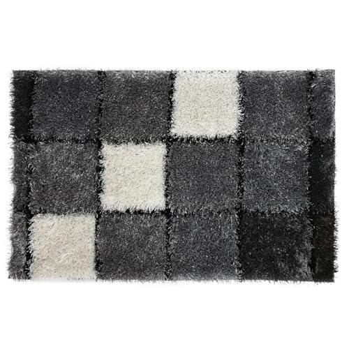 ALFOMBRA POLIESTER 60X90X2 1700 GSM CUADRADOS GRIS von AlexandreHouse