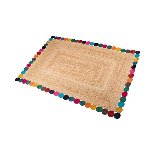 ALFOMBRA YUTE 120X170CM NATURAL BORDE REDONDELES MULTICOLOR_120X170CM von AlexandreHouse