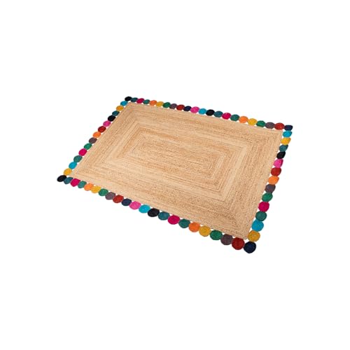 ALFOMBRA YUTE 60X100CM NATURALBORDE REDONDELES MULTICOLOR_60X100CM von AlexandreHouse