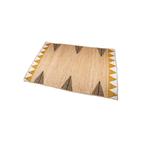 ALFOMBRA YUTE 60X100CM NATURALDECORADA TRIÁNGULOS_60X100CM von AlexandreHouse