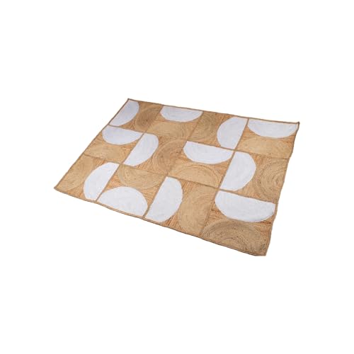 ALFOMBRA YUTE 60X100CM SEMICÍRCULOS NATURAL/BLANCO_60X100CM von AlexandreHouse