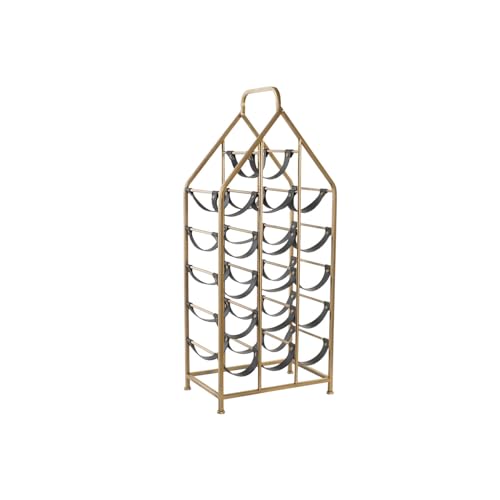 AlexandreHouse Flaschenhalter aus Metall, PU, 37 x 23,5 x 88 cm, goldfarben AlexandreHouse Flaschenhalter aus Metall, PU, 37 x 23,5 x 88 cm, goldfarben von AlexandreHouse