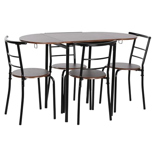 AlexandreHouse Tisch Set 5 MDF Metall 121 x 55 x 78 Schwarz von AlexandreHouse