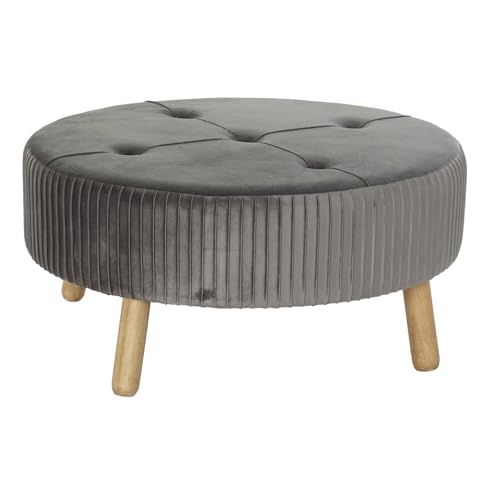 AlexandreHouse Velvet Fußstütze, Holz, 80 x 80 x 38 cm, von AlexandreHouse