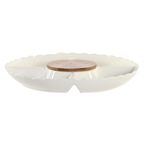 BANDEJA PORCELANA BAMBU 25,5X25,5X3 BLANCO von AlexandreHouse