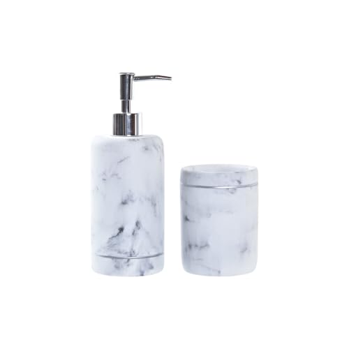 BAÑO SET 2 RESINA PP 9X8X20,3 MARMOL BLANCO von AlexandreHouse