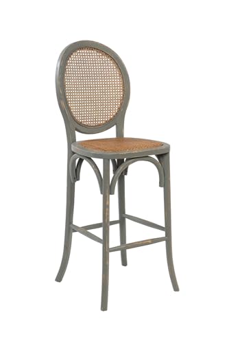 BAR STOOL IN GERY WOOD AND NATURAL VIENNA STRAW von AlexandreHouse