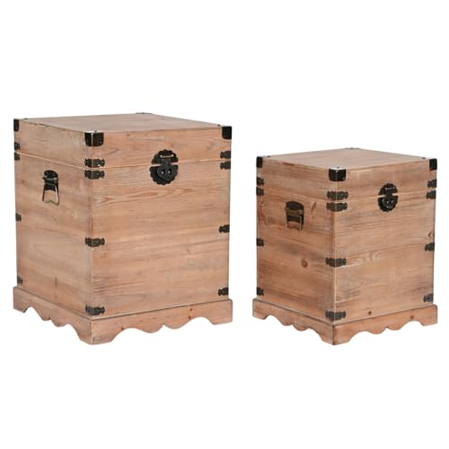 BAUL SET 2 ABETO METAL 48X48X61 RUSTICO NATURAL von Redesyn