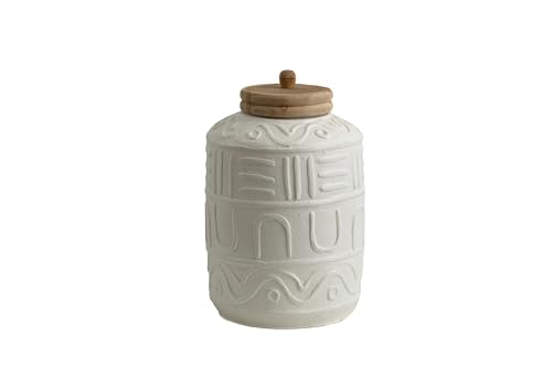 BOTE CERAMICA BLANCO TAPA MADERA von AlexandreHouse
