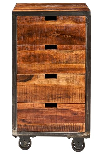 BRISTOL - CHEST OF DRAWERS 4 UNITS ON WHEELS IN WOOD AND METAL von AlexandreHouse