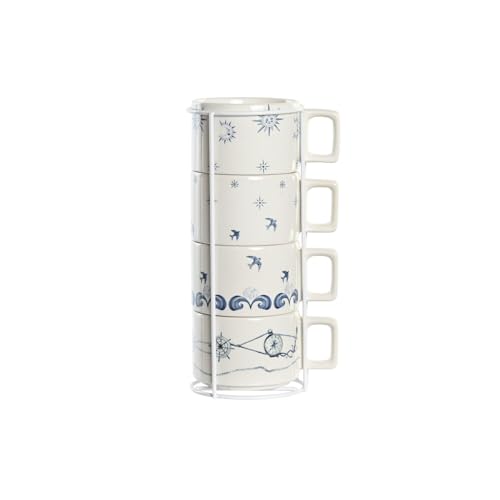 CAFE SET 4 DOLOMITE METAL 11X11X27 260 ML AZUL von AlexandreHouse