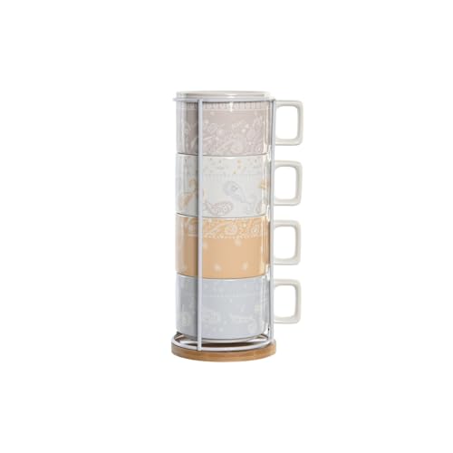 CAFE SET 4 DOLOMITE METAL 11X11X27 260 ML ROJO von AlexandreHouse
