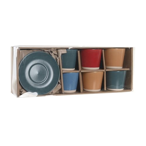 CAFE SET 6 GRES 14X14X2 180ML, JASPEADO VERDE von Redesyn