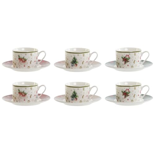 CAFE SET 6 PORCELANA 8X7,5X5,7 200ML ROJO von AlexandreHouse