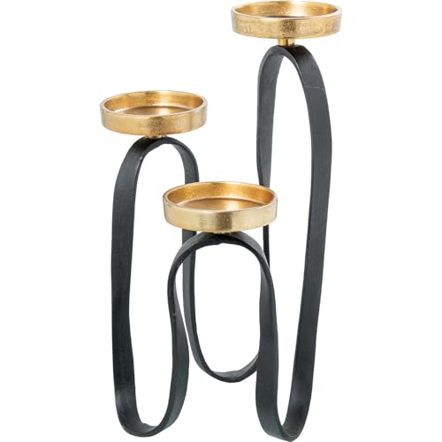 CANDELABRO TRIPLE ALUMINIO NEGRO/ORO_°28X30/37/47CM PARA VELAS °11 CANDELABRO TRIPLE ALUMINIO NEGRO/ORO_°28X30/37/47CM PARA VELAS °11 von AlexandreHouse