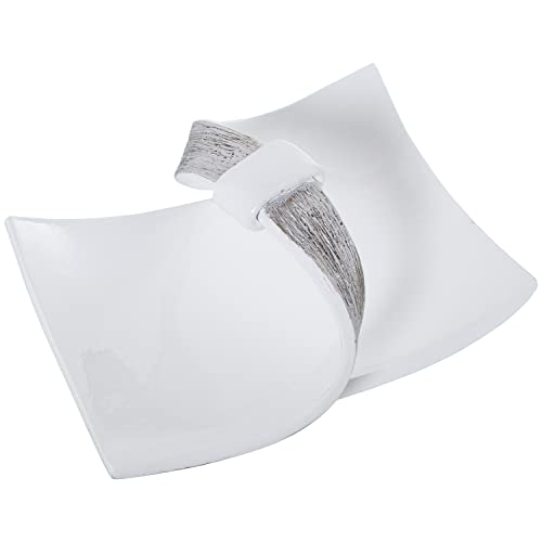 CENTRO C/ASA CERÁMICA BLANCO/PLATA 31X29X15CM CENTRO C/ASA CERÁMICA BLANCO/PLATA 31X29X15CM von AlexandreHouse