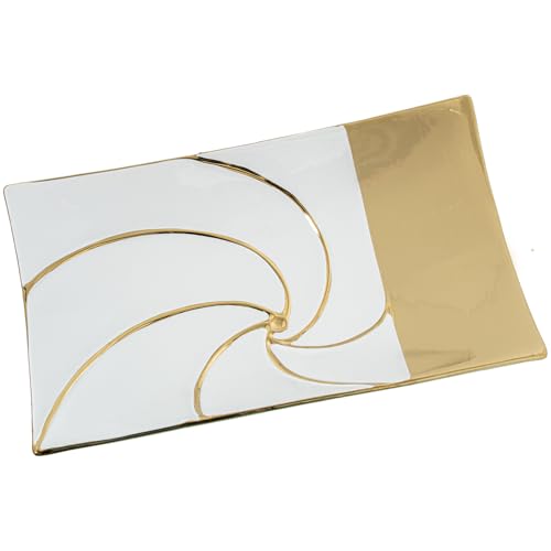 CENTRO RECTANGULAR CERAMICA BLANCO BRILLO/ORO_40X24X8CM CENTRO RECTANGULAR CERAMICA BLANCO BRILLO/ORO_40X24X8CM von AlexandreHouse